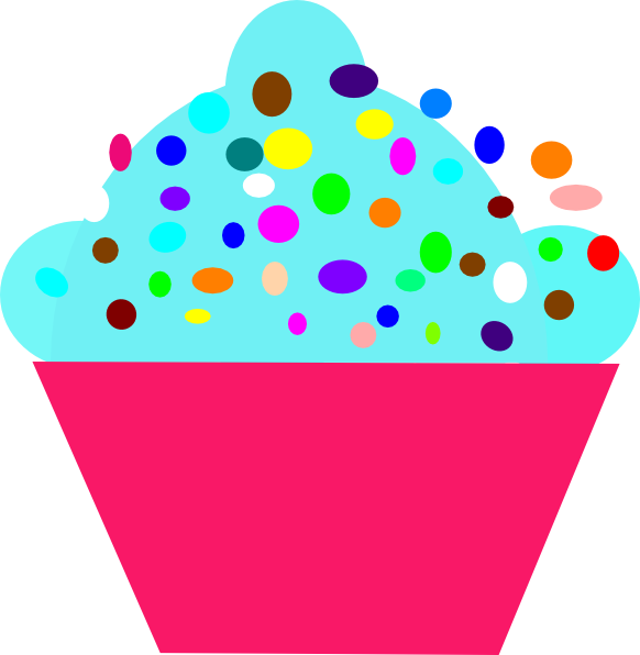 Polka Dot Cupcake Clip Art At Clker - Png Download (582x596), Png Download