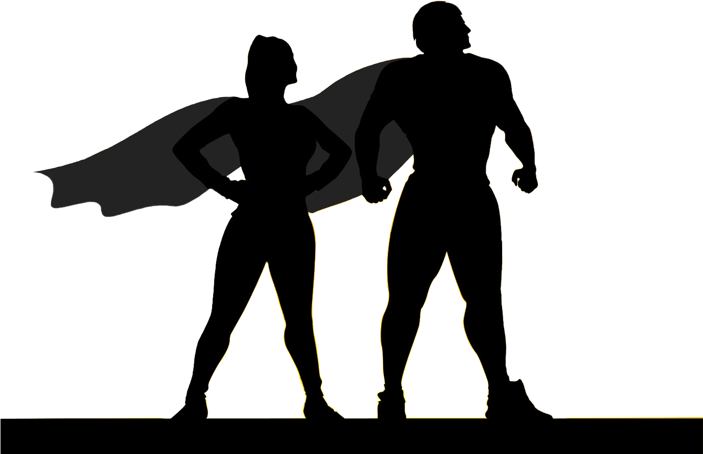 Hero Silhouette Clipart (1378x1076), Png Download