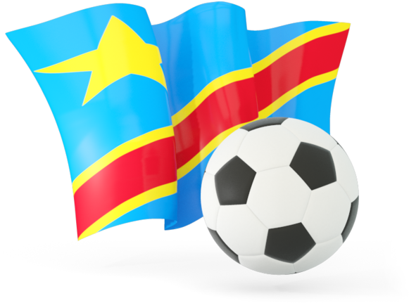 Football With Waving Flag - Flag Of The Democratic Republic Of The Congo Clipart (640x480), Png Download