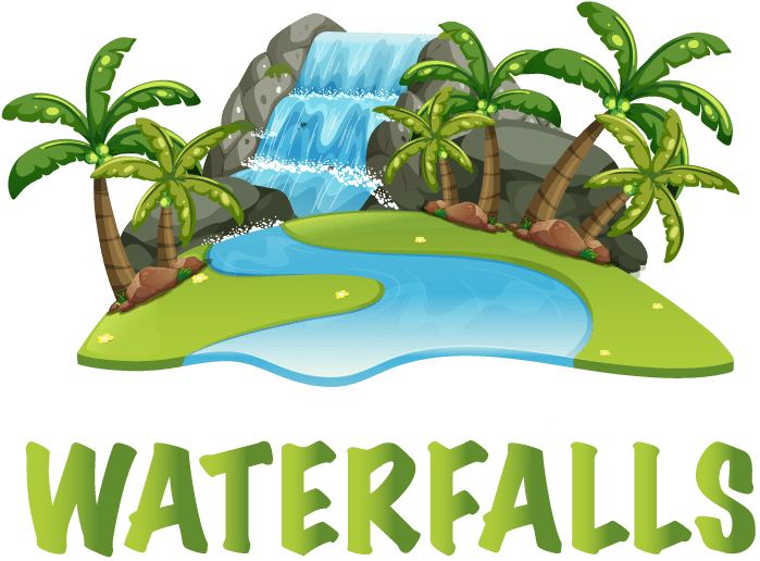 Water Fall Scene Clip Art , Png Download - Water Falls Logo Transparent Png (699x516), Png Download