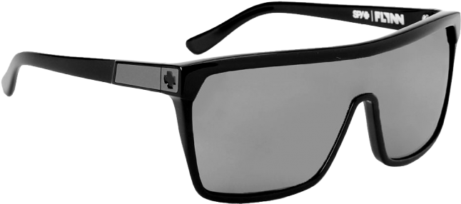 Spy Flynn Shiny Black Matte Black Grey - Spy Flynn Black W/ Matte Black Sunglasses Unisex - Clipart (645x516), Png Download