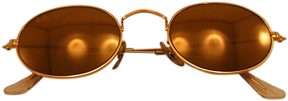 Very Cool Vintage Ray Ban &quot - Very Cool Vintage Ray Ban "diamond Hard" 24k Gold Electroplate Clipart (583x583), Png Download