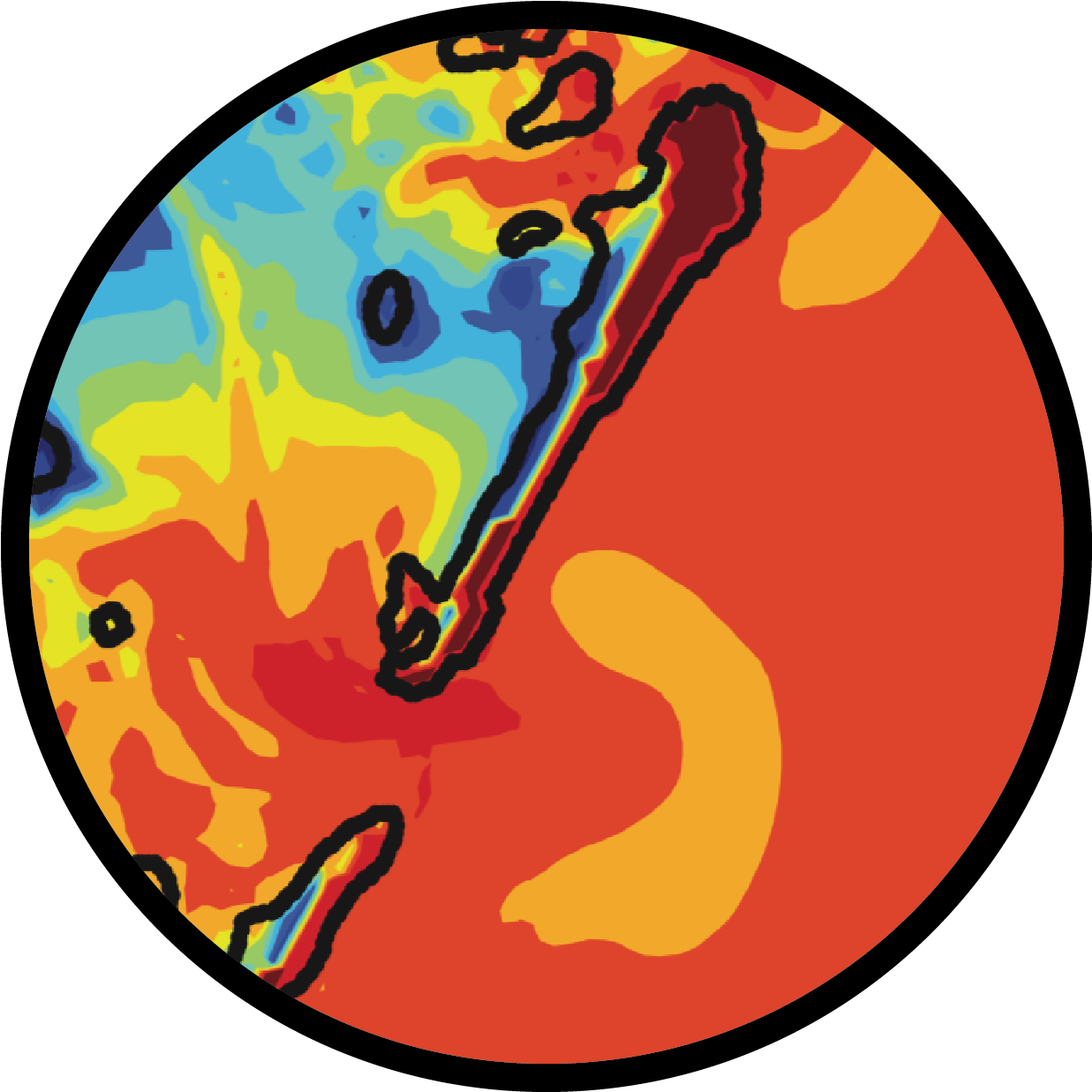 Intense Storms Increase The Stability Of Tidal Bays - Circle Clipart (1250x1250), Png Download