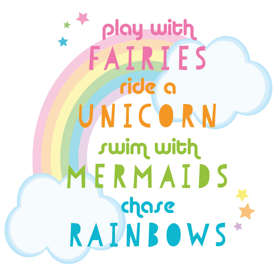 Fairies Unicorns Rainbows Freetoedit - Play With Fairies Ride A Unicorn Wall Sticker Uk Clipart (898x894), Png Download