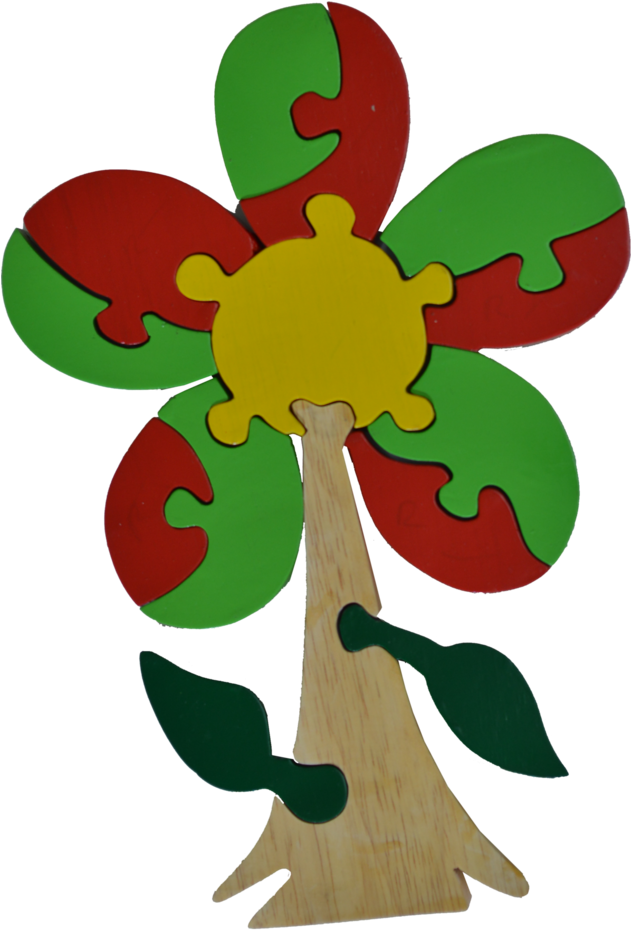 Red Fish Flower Puzzle Clipart (630x1052), Png Download