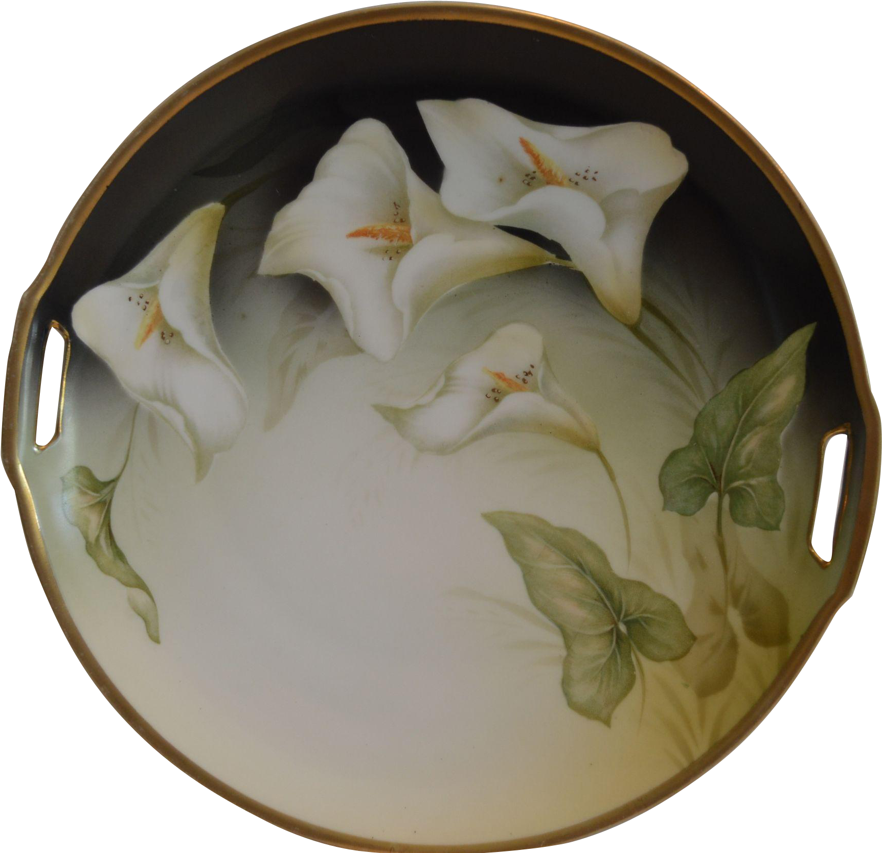 German Porcelain Cake Plate ~calla Lilly Motif ~reinhold - Reinhold Schlegelmilch Clipart (1724x1724), Png Download