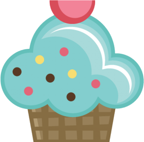 Vanilla Clipart Transparent - Cute Blue Cup Cake Png (640x480), Png Download
