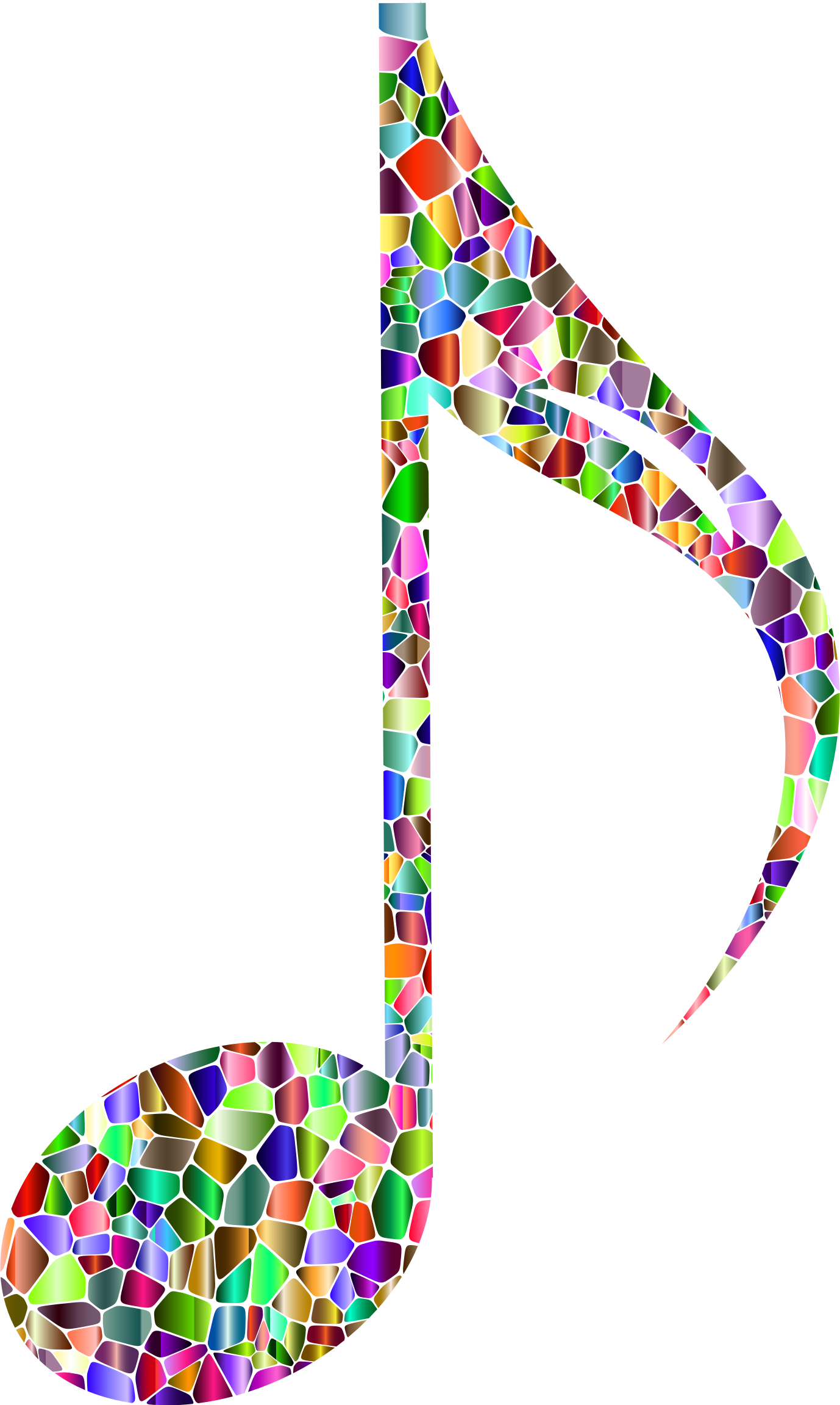 Big Image - Rainbow Music Notes Png Clipart (1378x2303), Png Download
