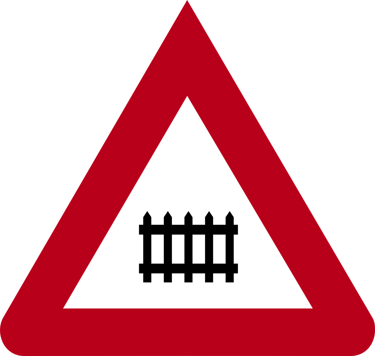 Germany, Road Sign, Railway Crossing, Germany - Icon Png Rail Cross Clipart (1280x1215), Png Download