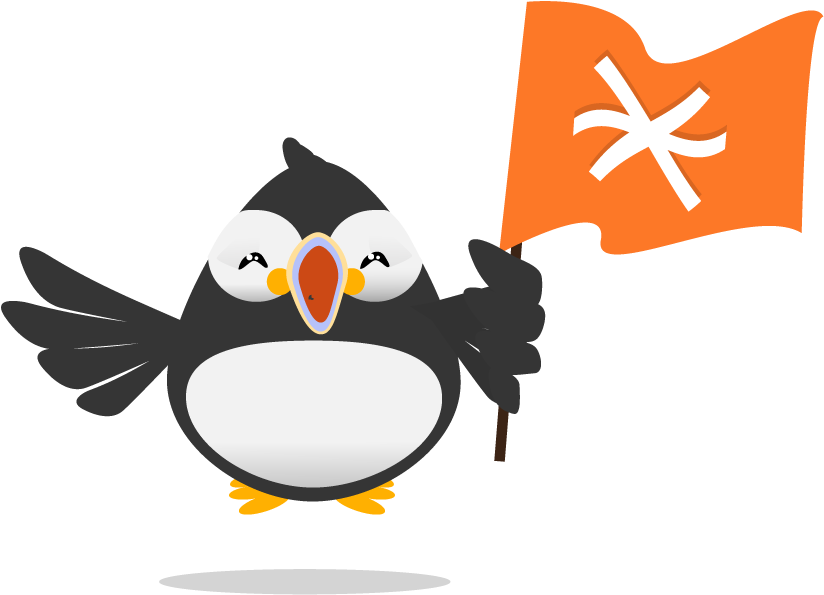 Puffin Holding A Freeconference - .com Clipart (870x629), Png Download