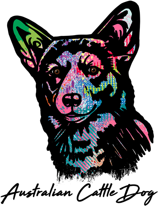 Shirt Colorful Abstract Australian Cattle Dog T Shirt - T-shirt Clipart (580x749), Png Download