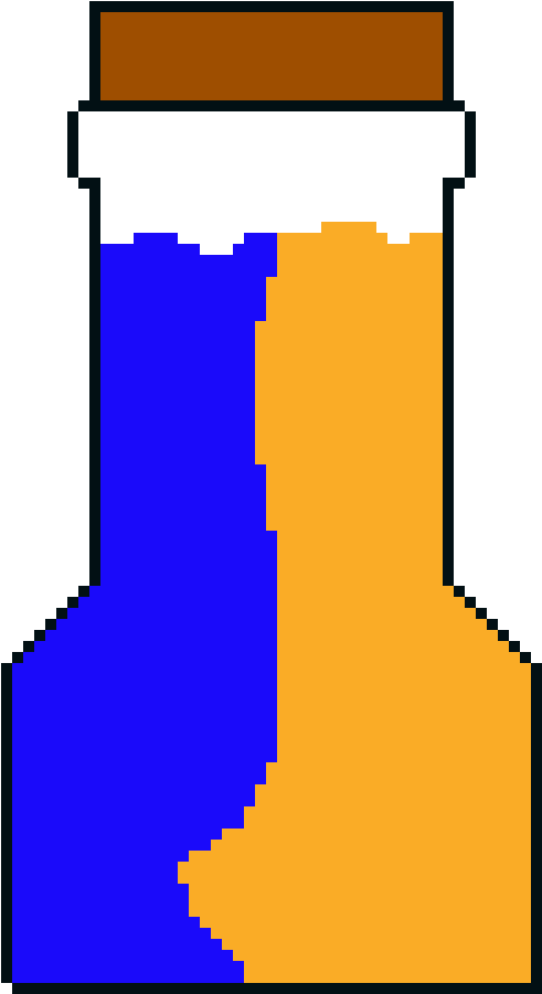Blue And Orange Potion Clipart (640x940), Png Download