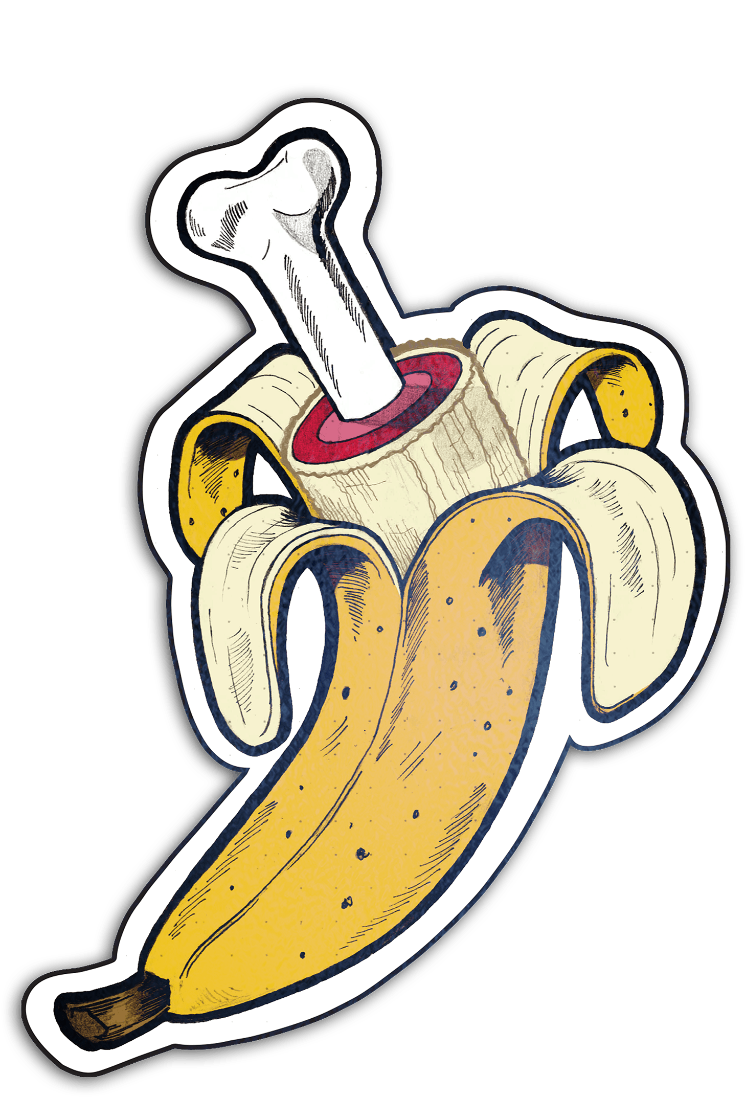Banana With Bone Clipart (2400x2400), Png Download