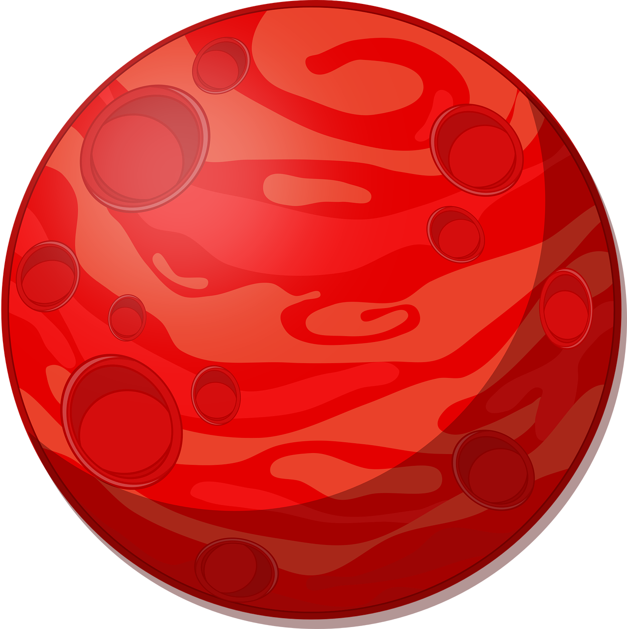 Cartoon Cosmos Mars Planet Red Png Image - Mars Clipart Transparent Png (1276x1280), Png Download