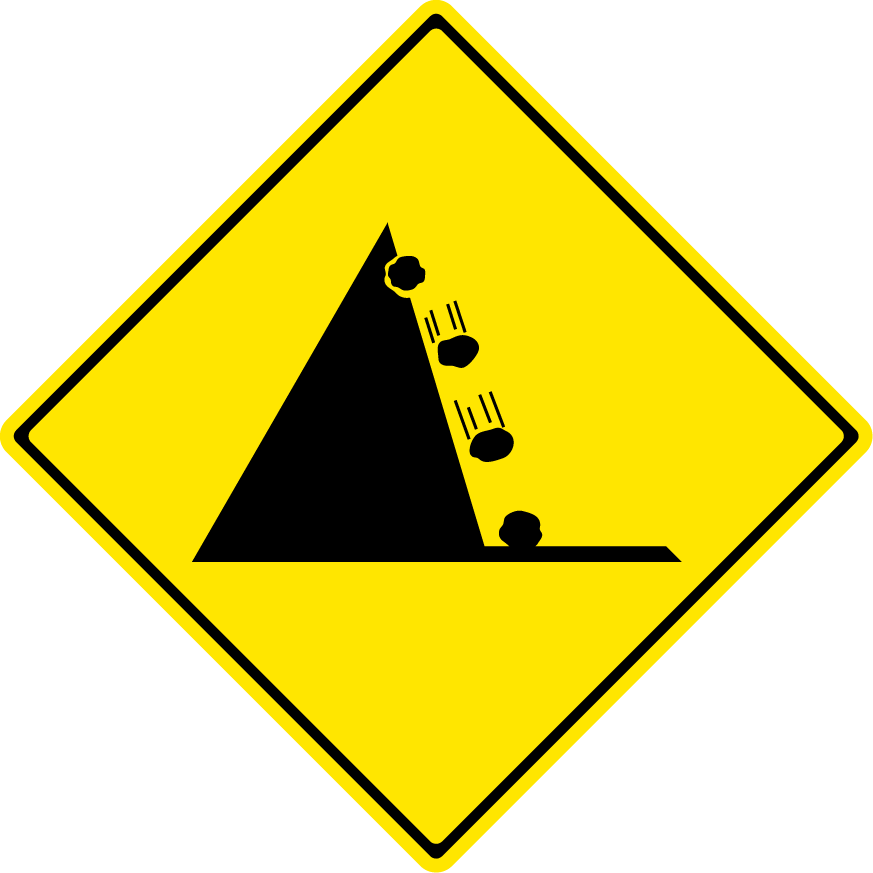 Fear Of Falling Rocks - Wind Safety Sign Clipart (873x873), Png Download