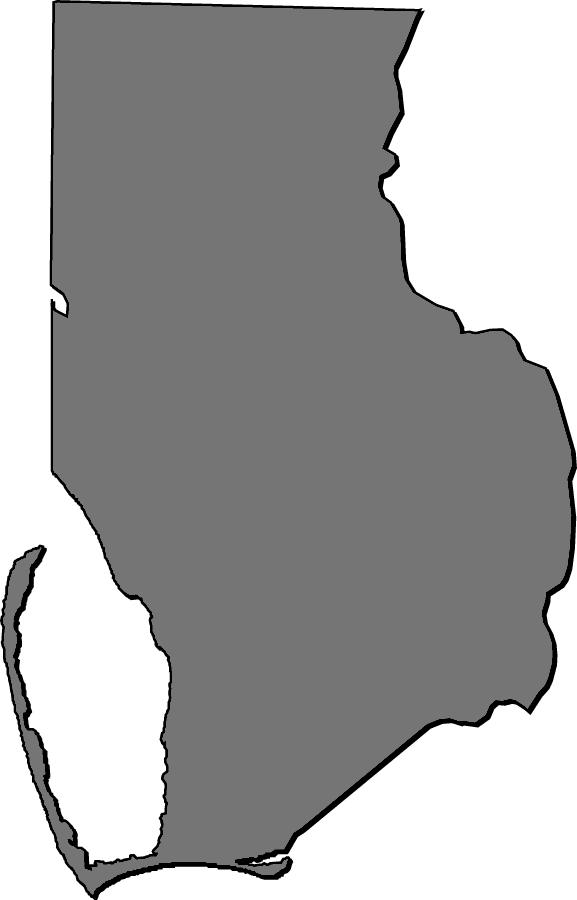 A Collection Of Simplified Outline Maps Of Gulf County - Clip Art - Png Download (577x900), Png Download