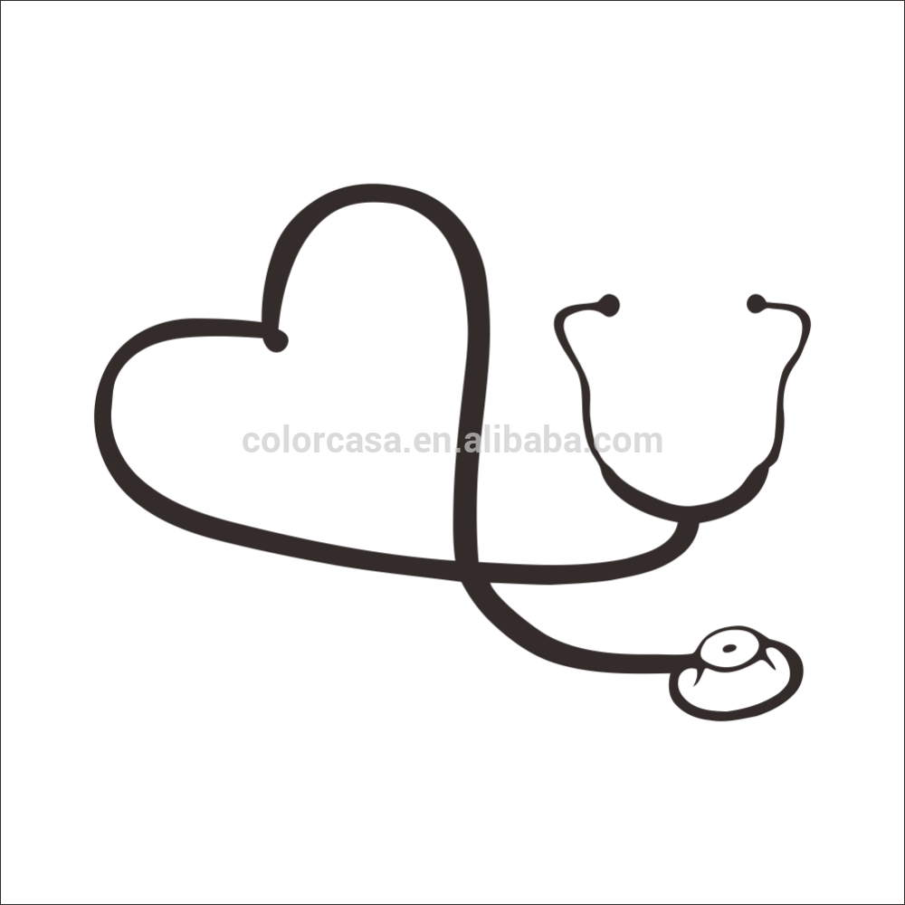 Colorcasava3134n-a Stetoskop Jantung Pola Laptop Tahan - Stethoscope Heart Clipart (1000x1000), Png Download