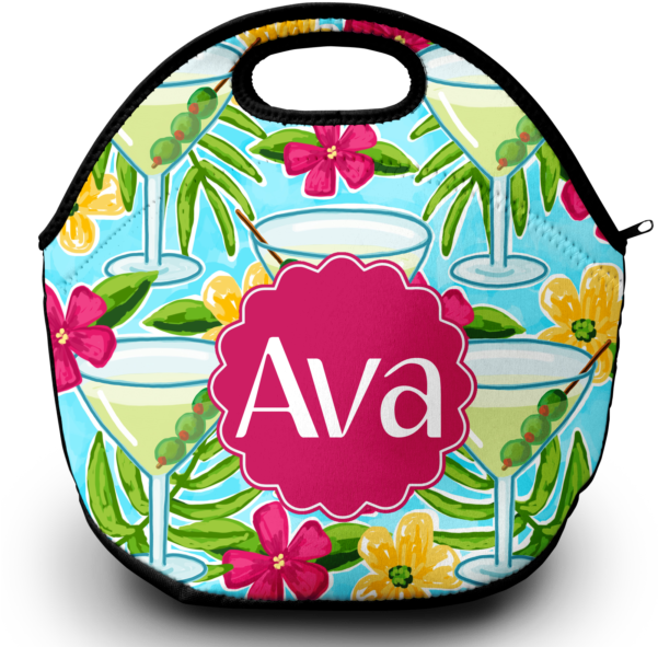 Monogram Lunch Bag Martini Clipart (600x600), Png Download