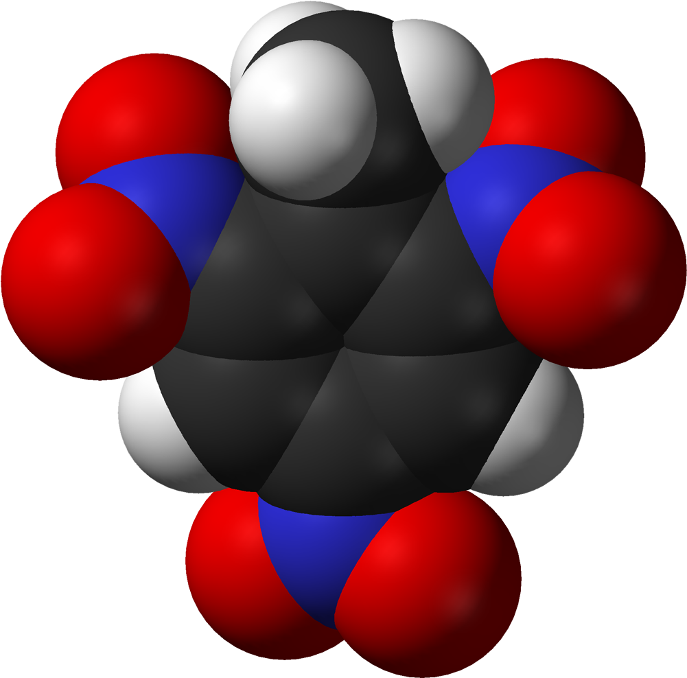 Tnt From Xtal 1982 3d Vdw - Tnt Molecule Png Clipart (1100x1087), Png Download