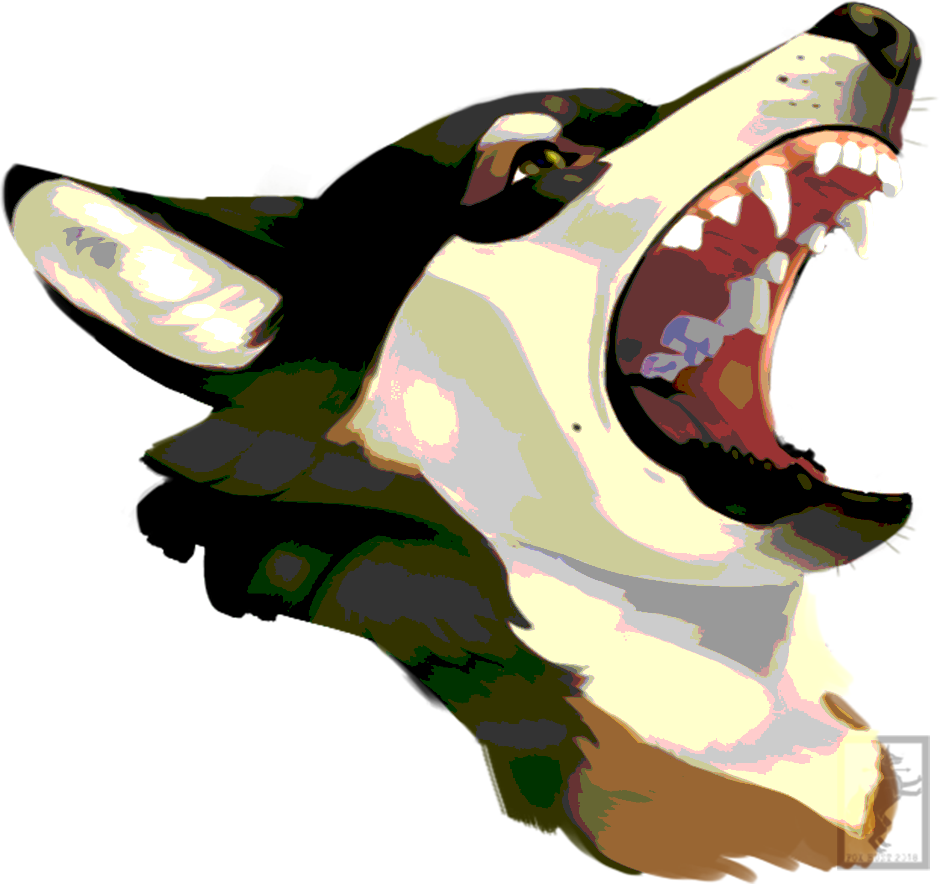 Scream - Dog Yawns Clipart (3000x2821), Png Download