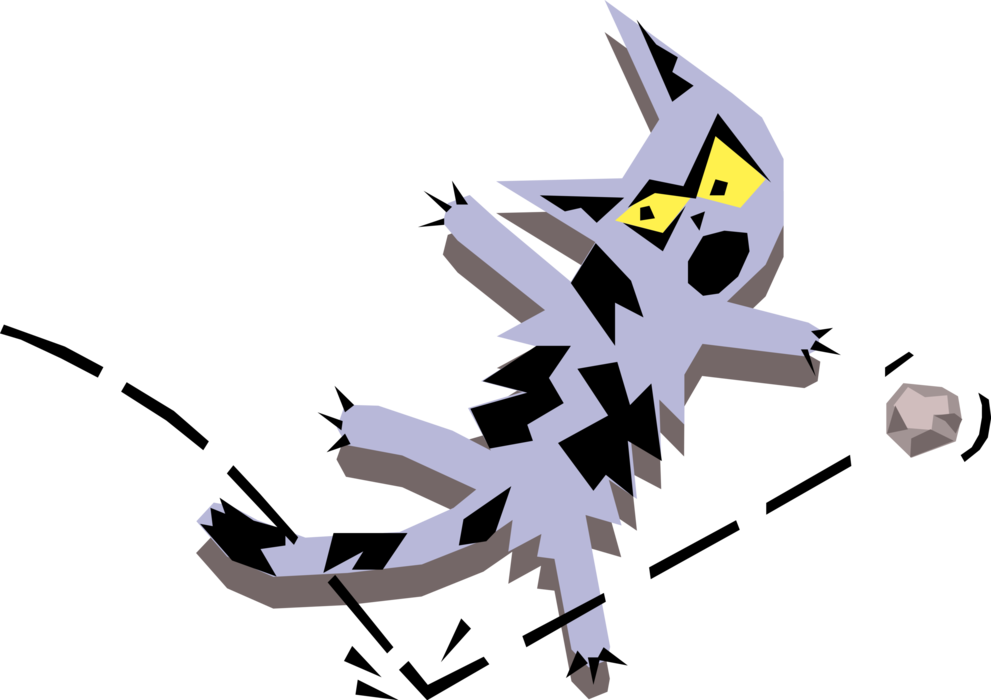 Vector Illustration Of Scared Domesticated Cat When - Graphic Design Clipart (991x700), Png Download