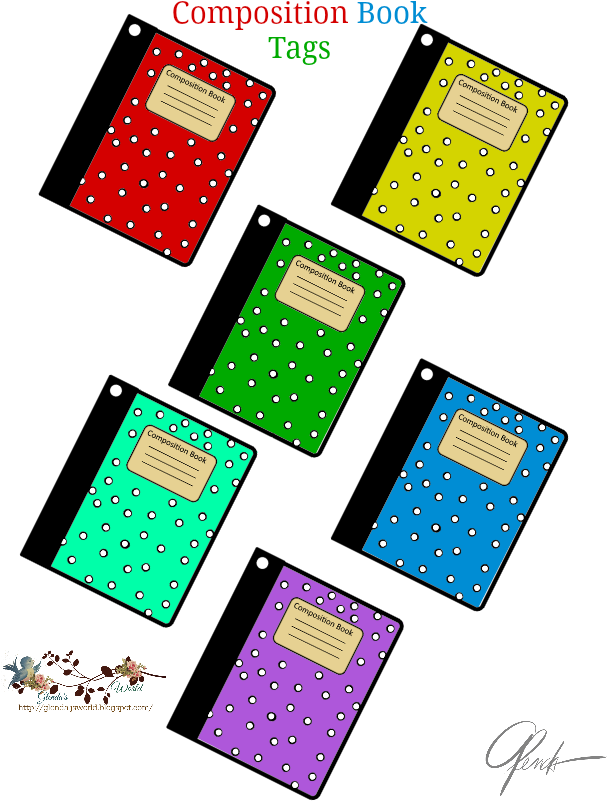 Download Free Printable Composition Book Tags Clipart (2145594