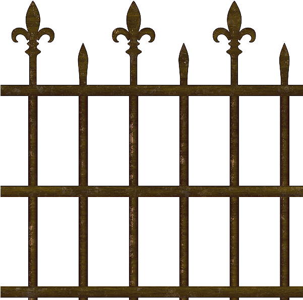 Old Fence Png - Old Metal Fence Png Clipart (600x600), Png Download