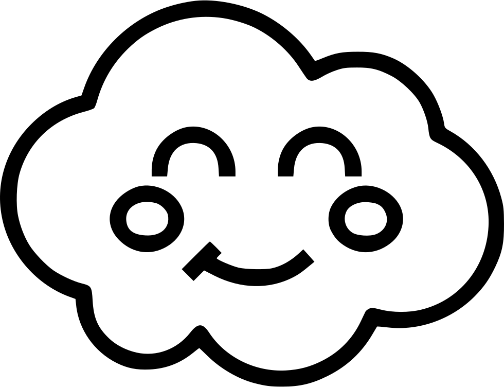 Cloud Clipart Face - Happy Face Png Transparent Png (980x752), Png Download