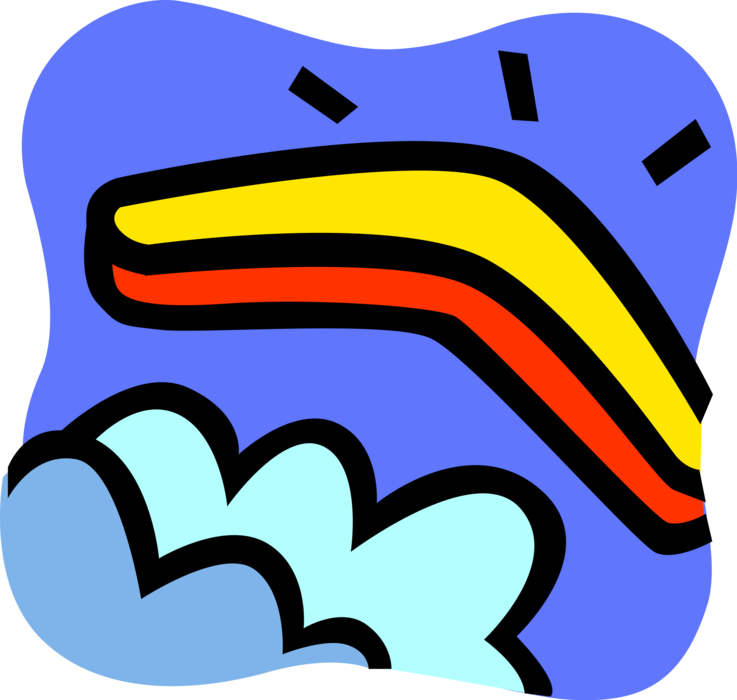 Vector Illustration Of Australian Boomerang Used By Clipart (737x700), Png Download
