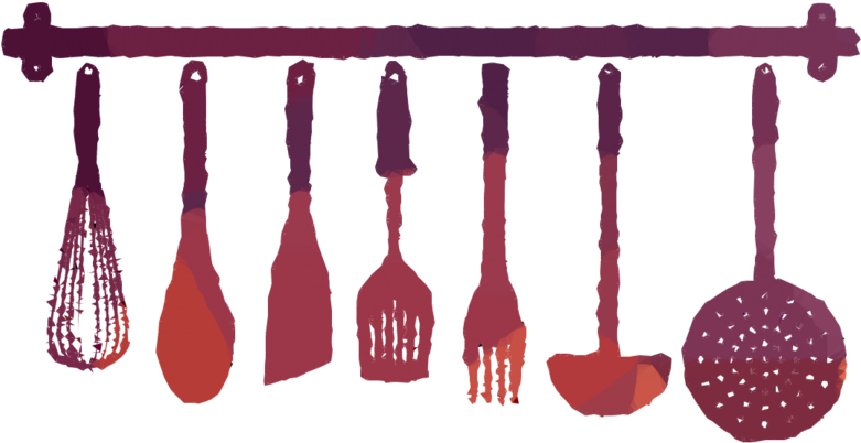 Kitchen Utensil Wall Stickers Clipart Wall Decal Kitchen - Utensils Wall In Kitchen - Png Download (900x900), Png Download