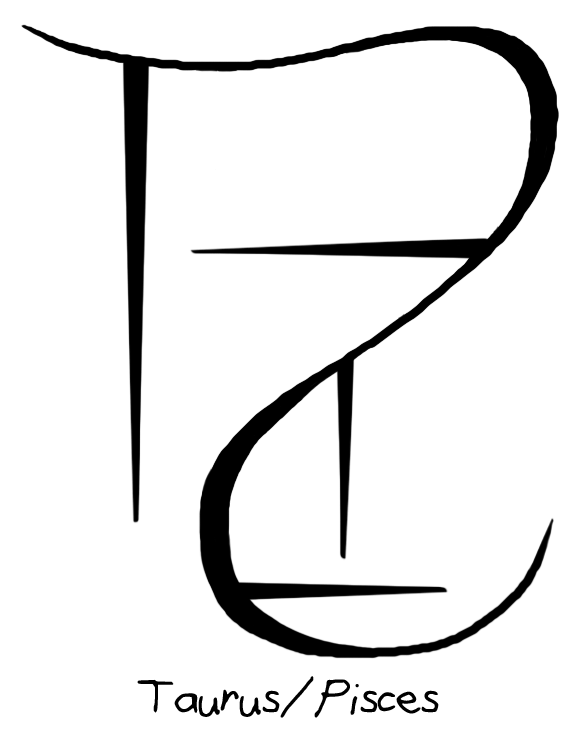 “taurus/pisces” Sigil Requested By Anonymous - Astrological Sign Clipart (750x750), Png Download