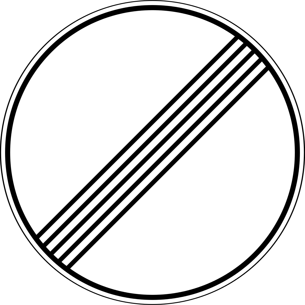 31 Russian Road Sign - Verkehrsschild Überholverbot Ende Clipart (1024x1024), Png Download