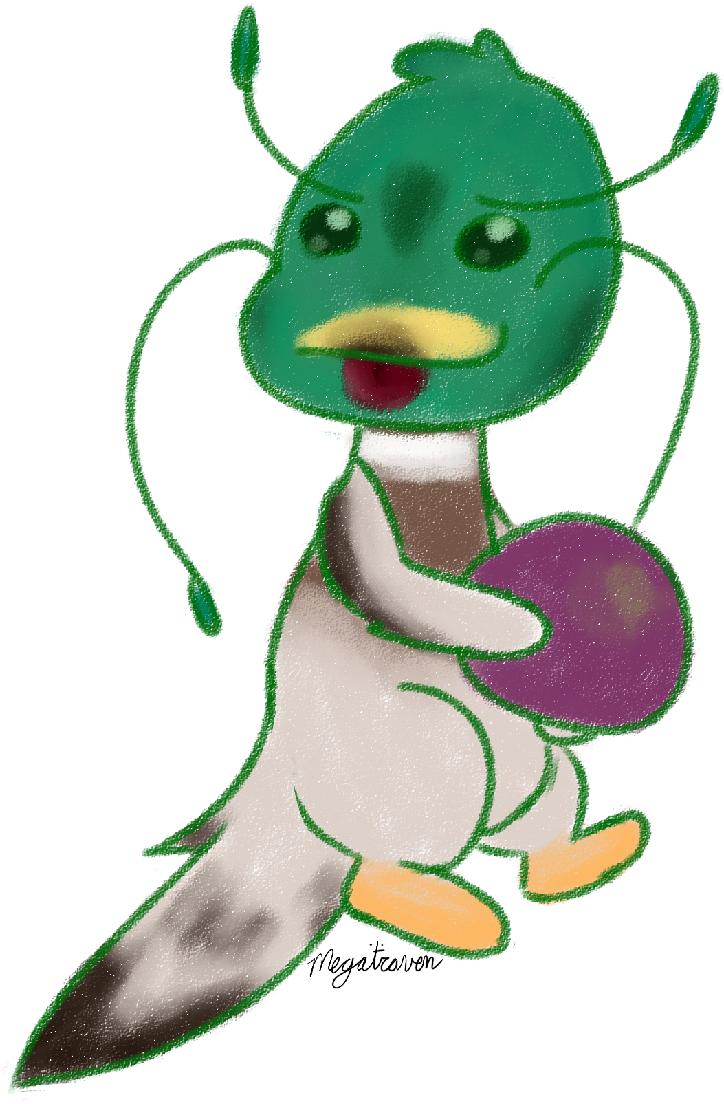 Kwaak The Duck Kwami - Cartoon Clipart (1200x1680), Png Download
