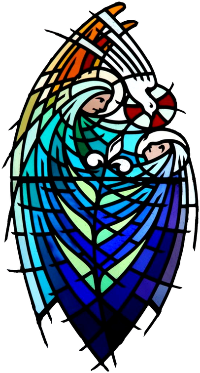 The Annunciation Stained Glass Window - Stained Glass Clipart (458x800), Png Download