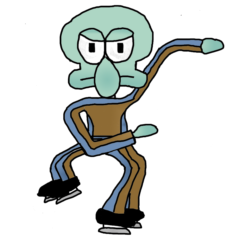Squidward Skate - Cartoon Clipart (839x857), Png Download