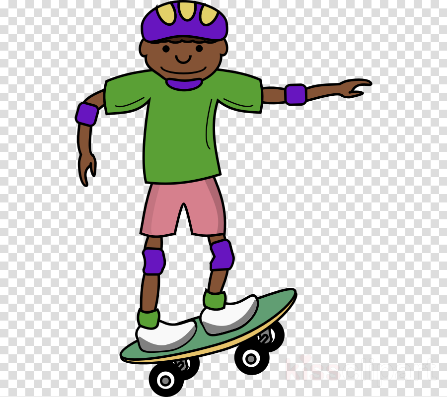 Kartun Bermain Sketboard Clipart Skateboarding Clip - Png Download (900x800), Png Download