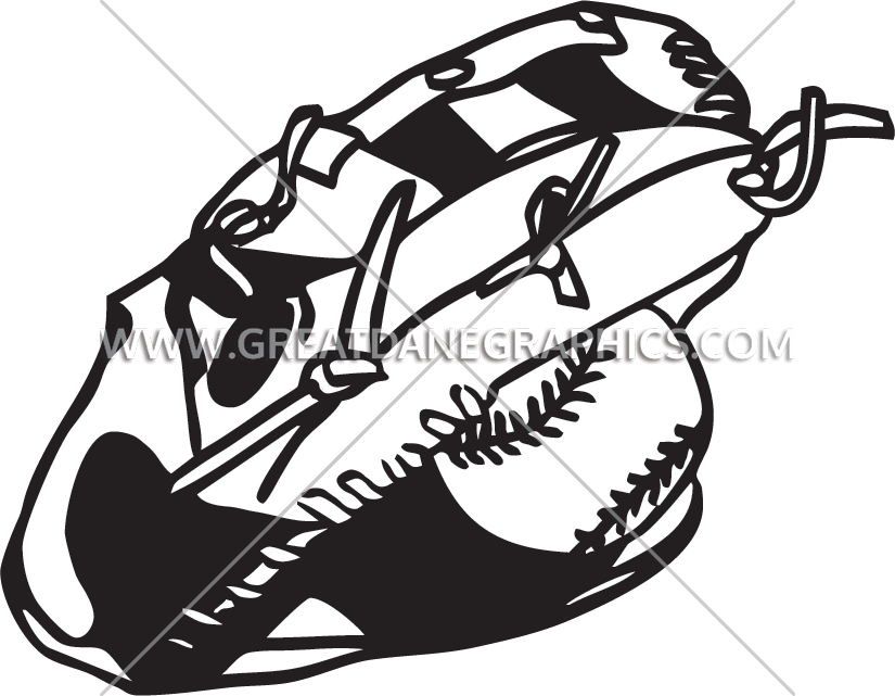 Glove Production Ready Artwork For T Shirt - Baseball Clipart (825x641), Png Download