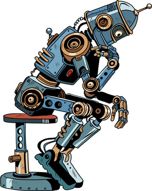 Robotics Workshops, Summer Robotics Camps - Robot Thinking Clipart Png Transparent Png (499x629), Png Download