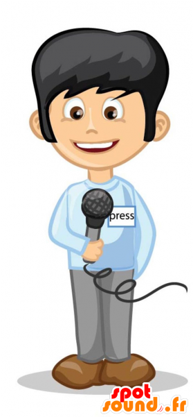 Journalist Mascotte, Man Met Zwart Haar - Journalist Clipart (600x600), Png Download