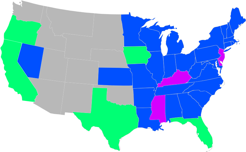 Ratification By The States - Ratification Map Of 13th Amendment Clipart (800x500), Png Download