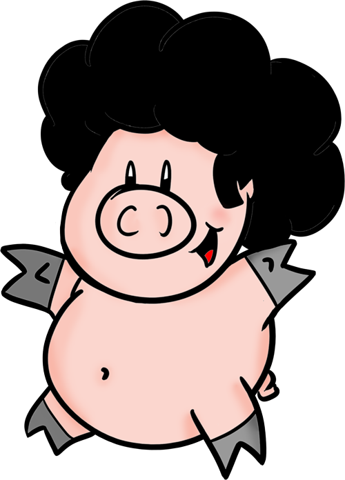 Posted Image - Peppa Pig With An Afro Clipart (500x696), Png Download