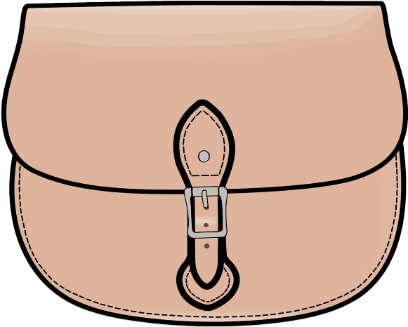 Medium Sporran In Patent Naked Taupe Leather - Cartoon Clipart (1000x1000), Png Download