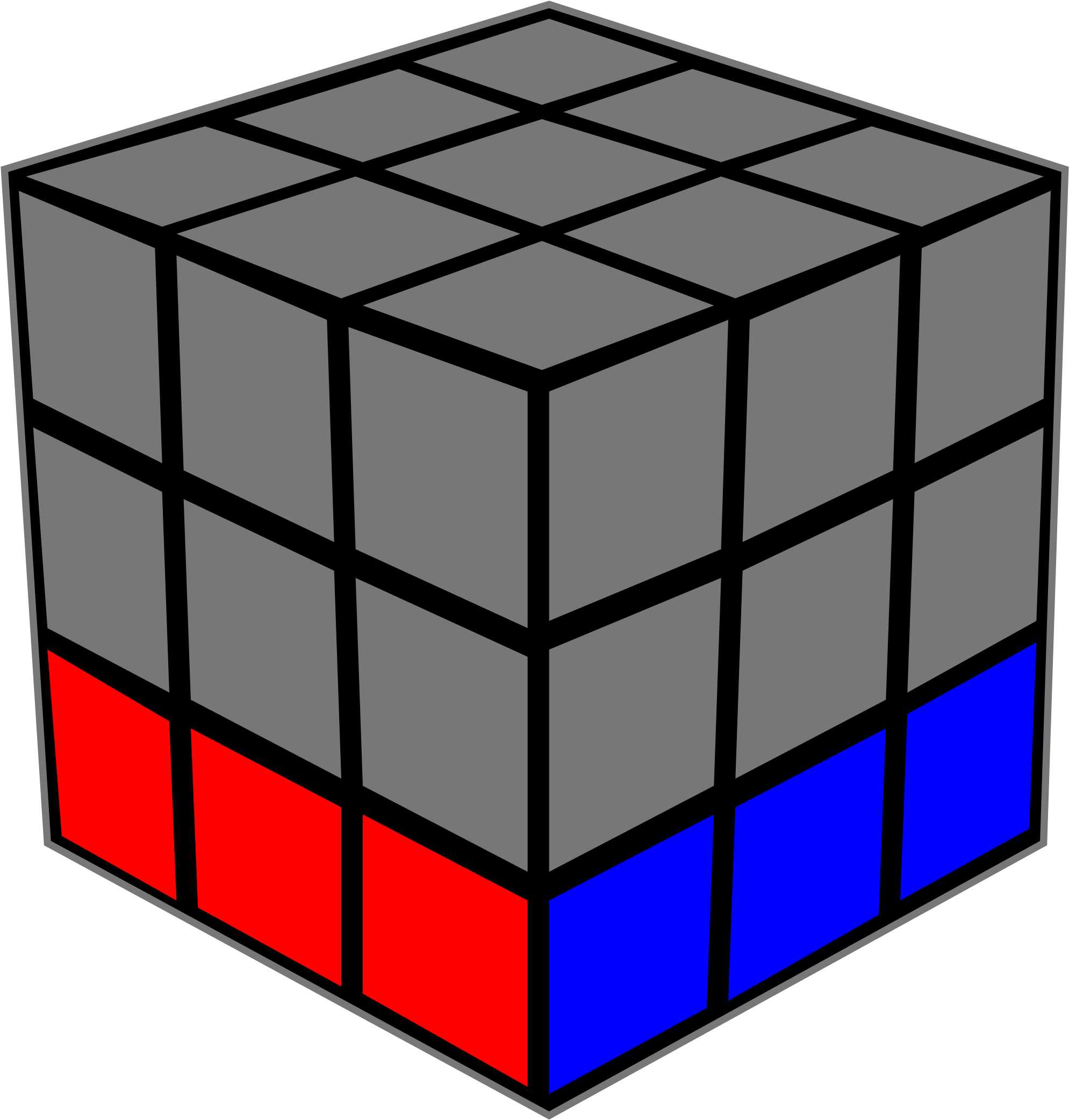 Open - Rubix Cube Public Domain Clipart (2000x2093), Png Download