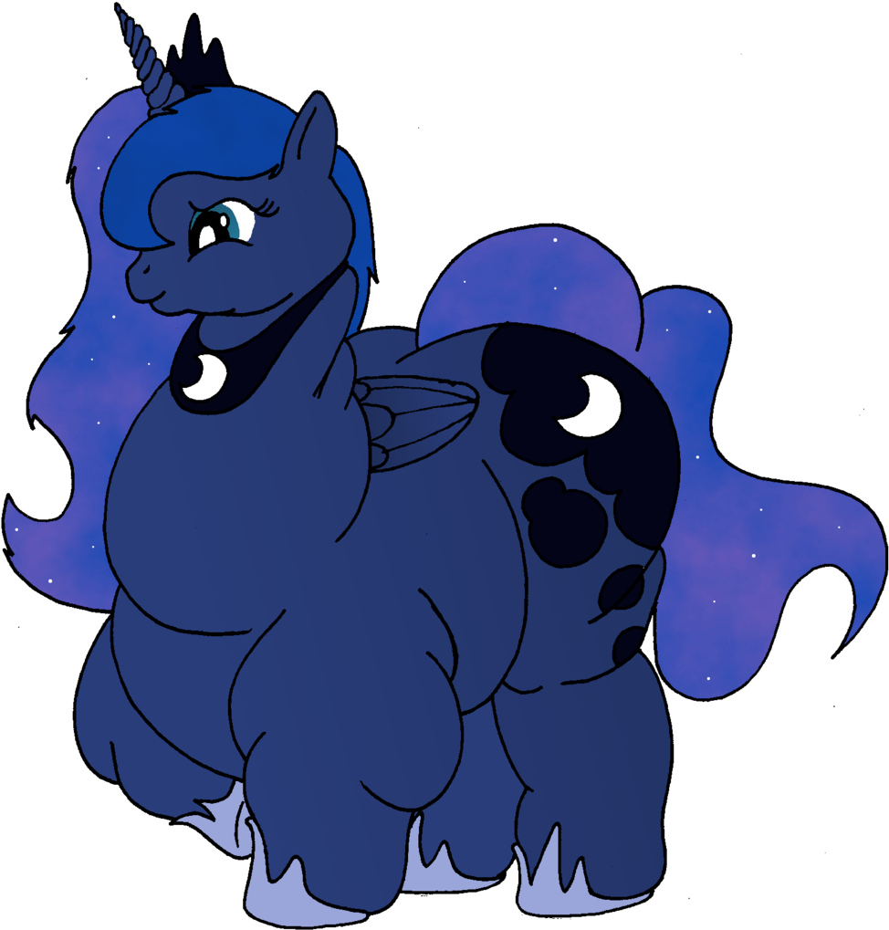 Fatponysketches, Belly, Color, Fat, Morbidly Obese, - Princess Luna Clipart (983x1024), Png Download