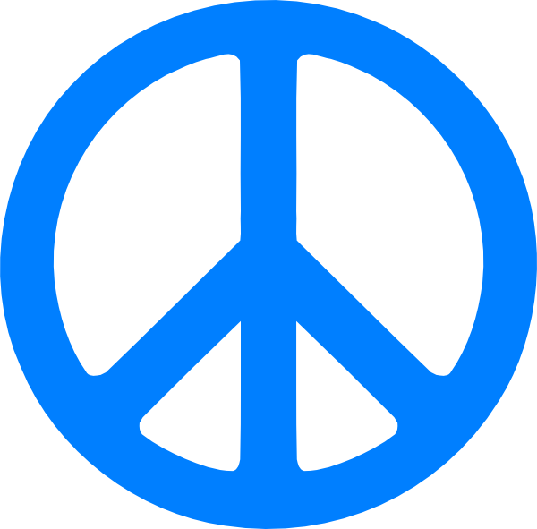 Blue Peace Sign Svg Clip Arts 600 X 591 Px - Png Download (600x591), Png Download