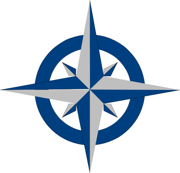 Compass Rose Blue Clipart (600x577), Png Download