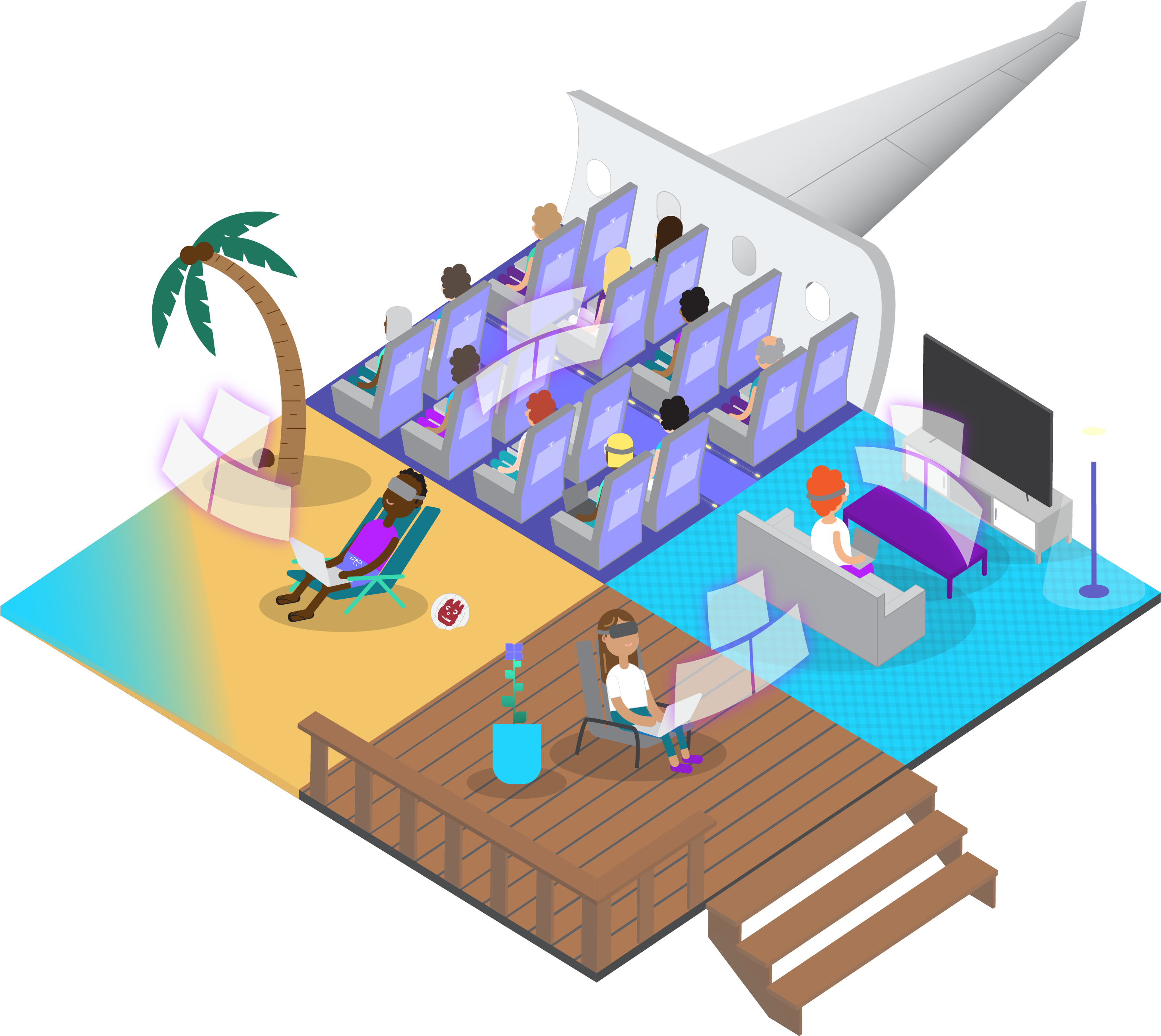 Do More With A Vr Workspace - Illustration Clipart (3010x2659), Png Download