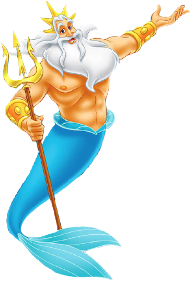 King Triton - King Triton Little Mermaid Clipart (662x968), Png Download