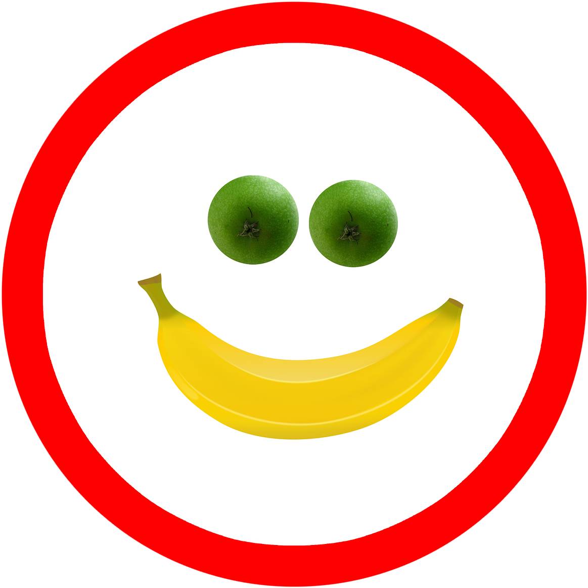Smile Fruit Banana Apple Smiley Png Image Clipart (1280x1280), Png Download
