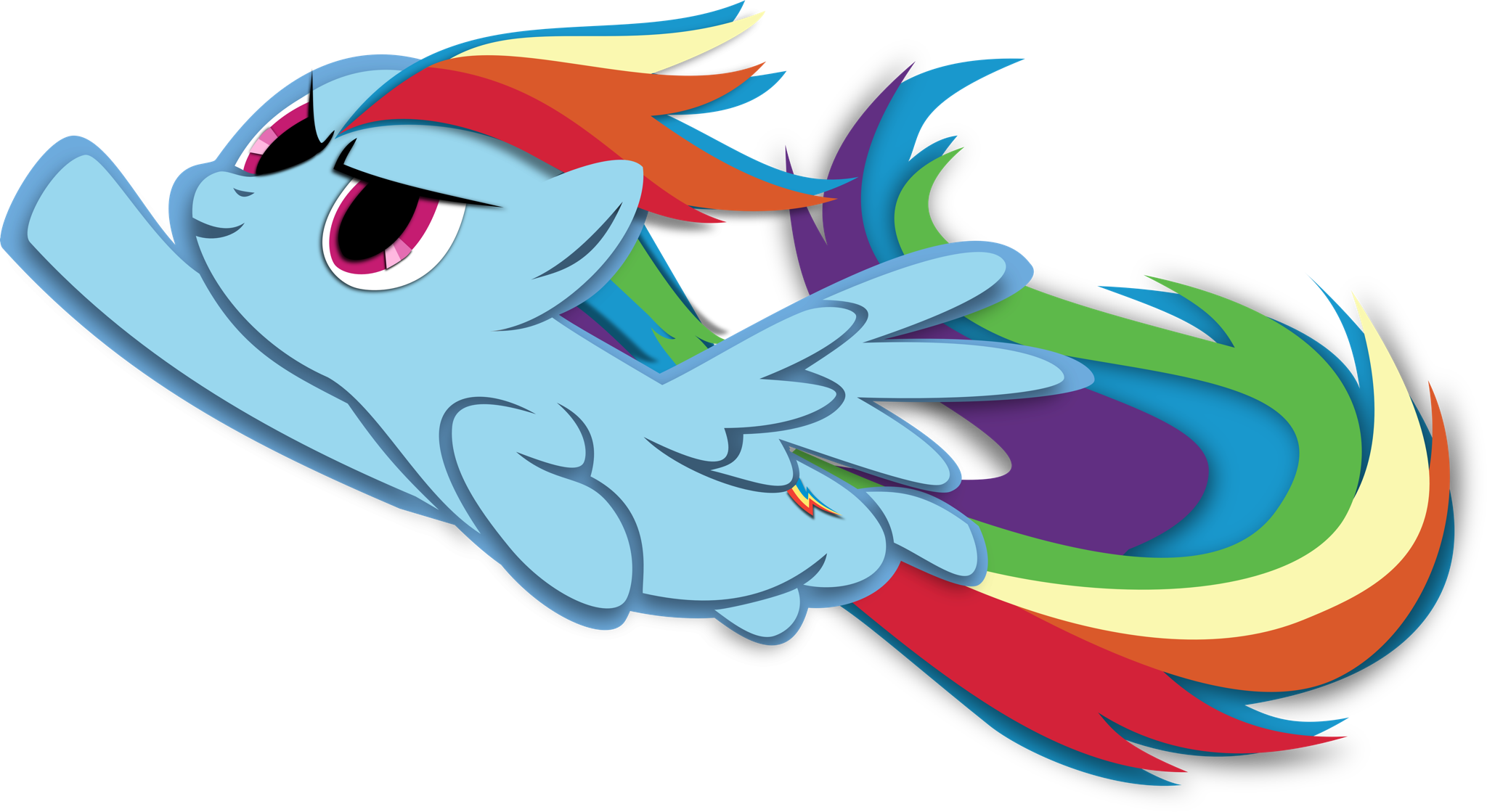 Not Much Chance For Life - Rainbow Dash Clipart (2048x1119), Png Download